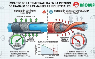 Impacto de la temperatura en la presión de trabajo de las mangueras industriales