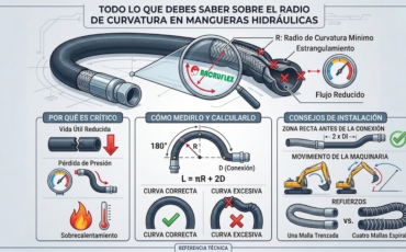 Todo lo que debes saber sobre el radio de curvatura en mangueras hidráulicas