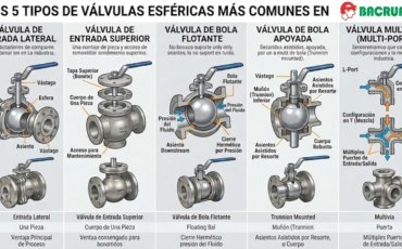 Los 5 tipos de válvulas esféricas más comunes en la industria