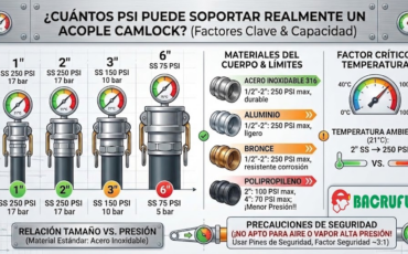 ¿Cuántos PSI puede soportar realmente un acople camlock?