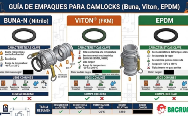 Guía de empaques (Buna, Viton, EPDM) para Camlocks