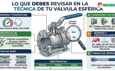 Lo que debes revisaren la ficha técnica de tu válvula esférica