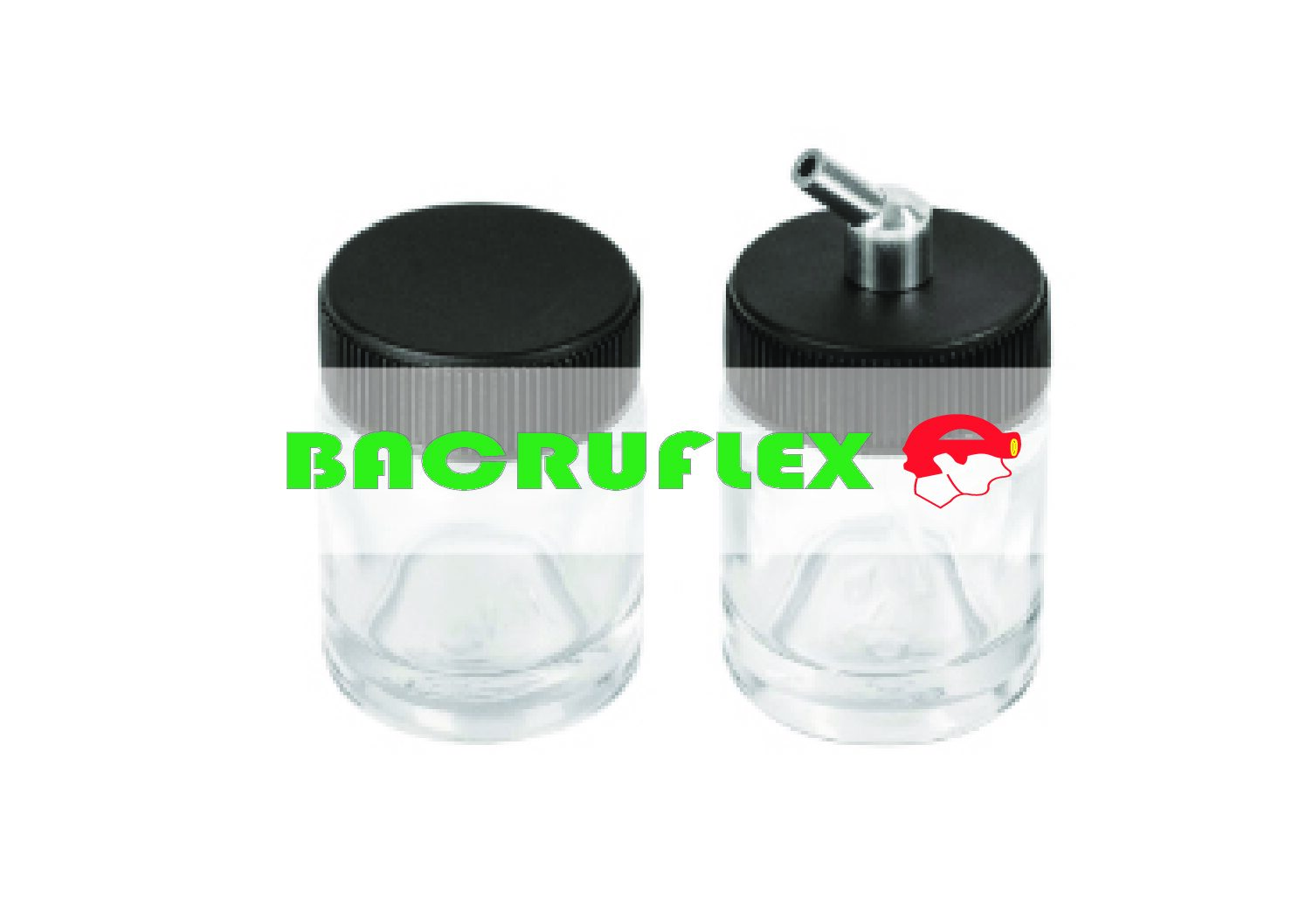Juego de 2 vasos de 15 ml y adaptador para aerógrafo AERO-8 100187 TRUPER