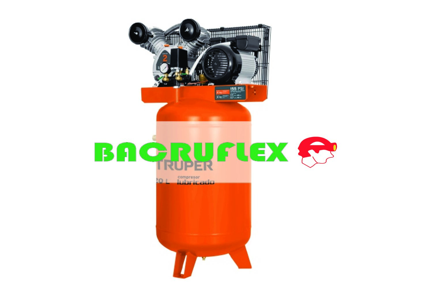 Compresor vertical 120 L 4 HP (máx) 220 V con clavija 102131 Truper