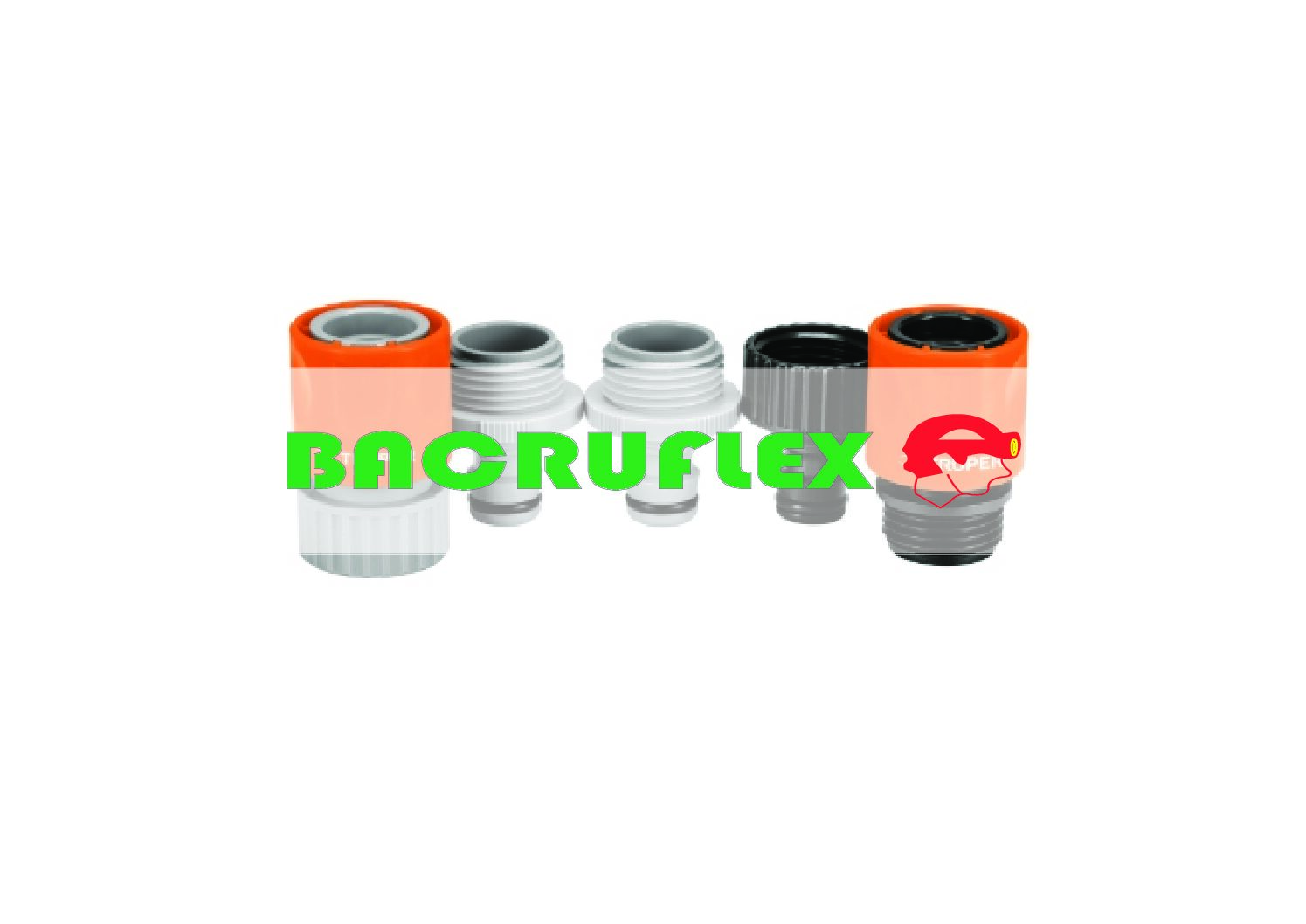 Juego de 5 conectores 3/4" rápidos de ABS sistema click 12728 Truper