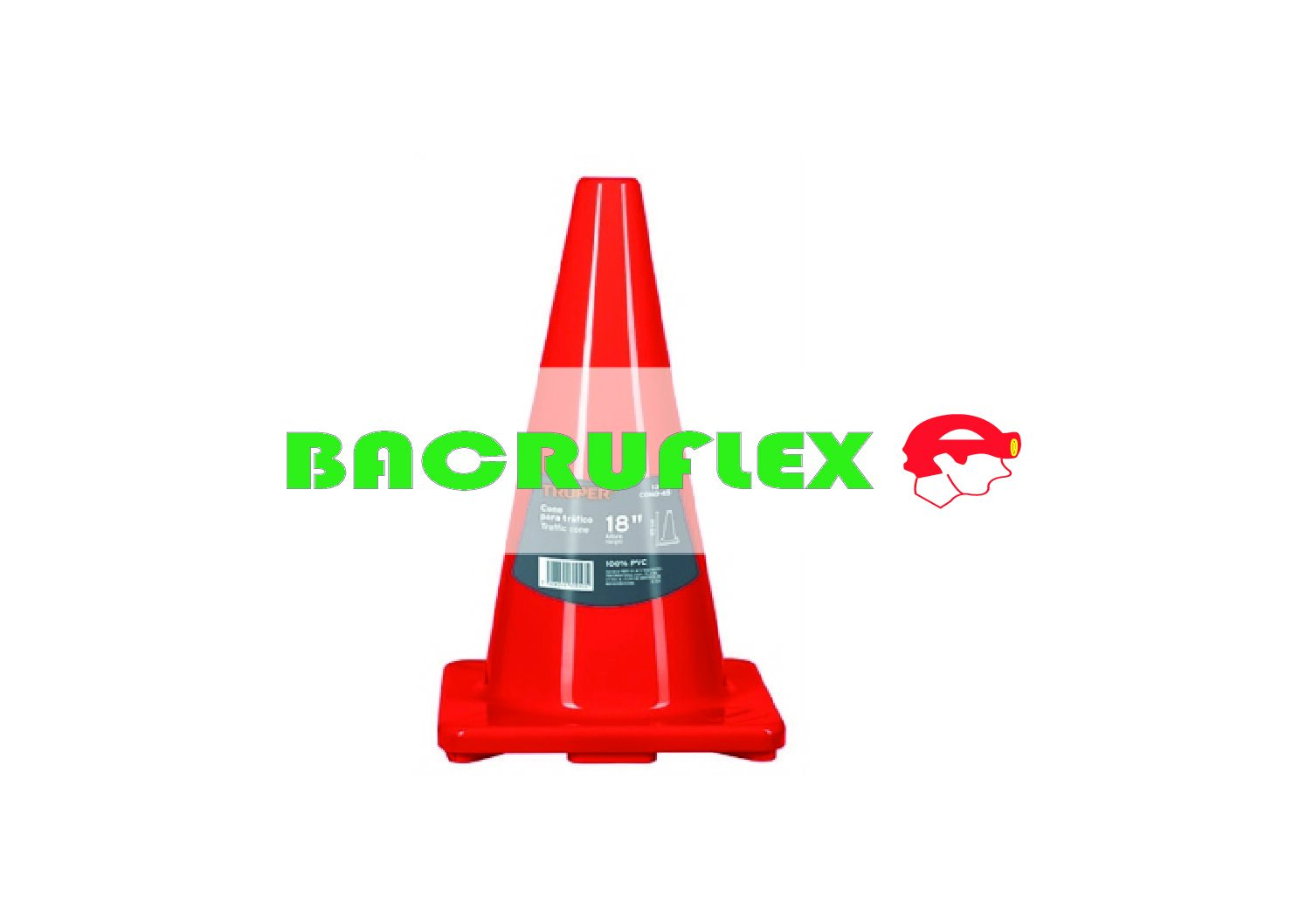 Cono de precaución de 45 cm de PVC con reflejante 13120 Truper