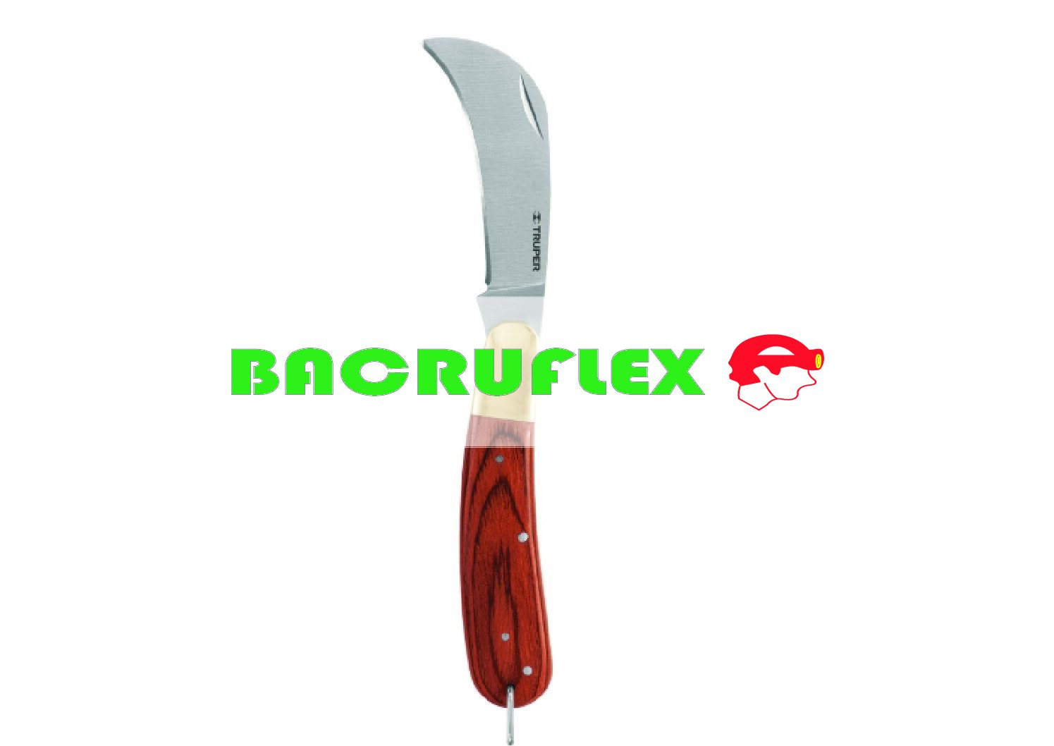Cuchillo abatible 8" para electricista mango madera 18539 Truper