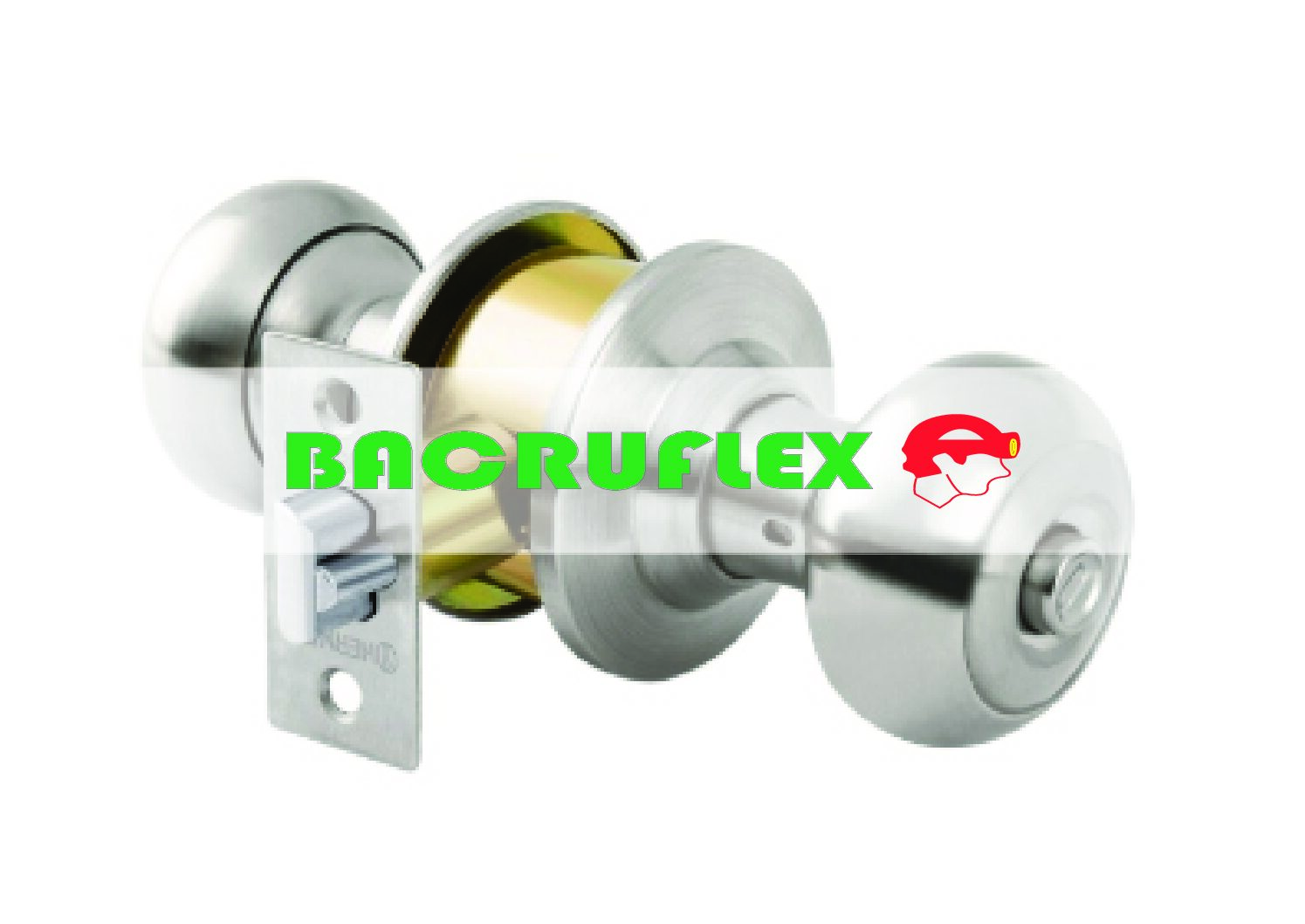 Cerradura tipo oval para recámara cromo mate 43452 HERMEX