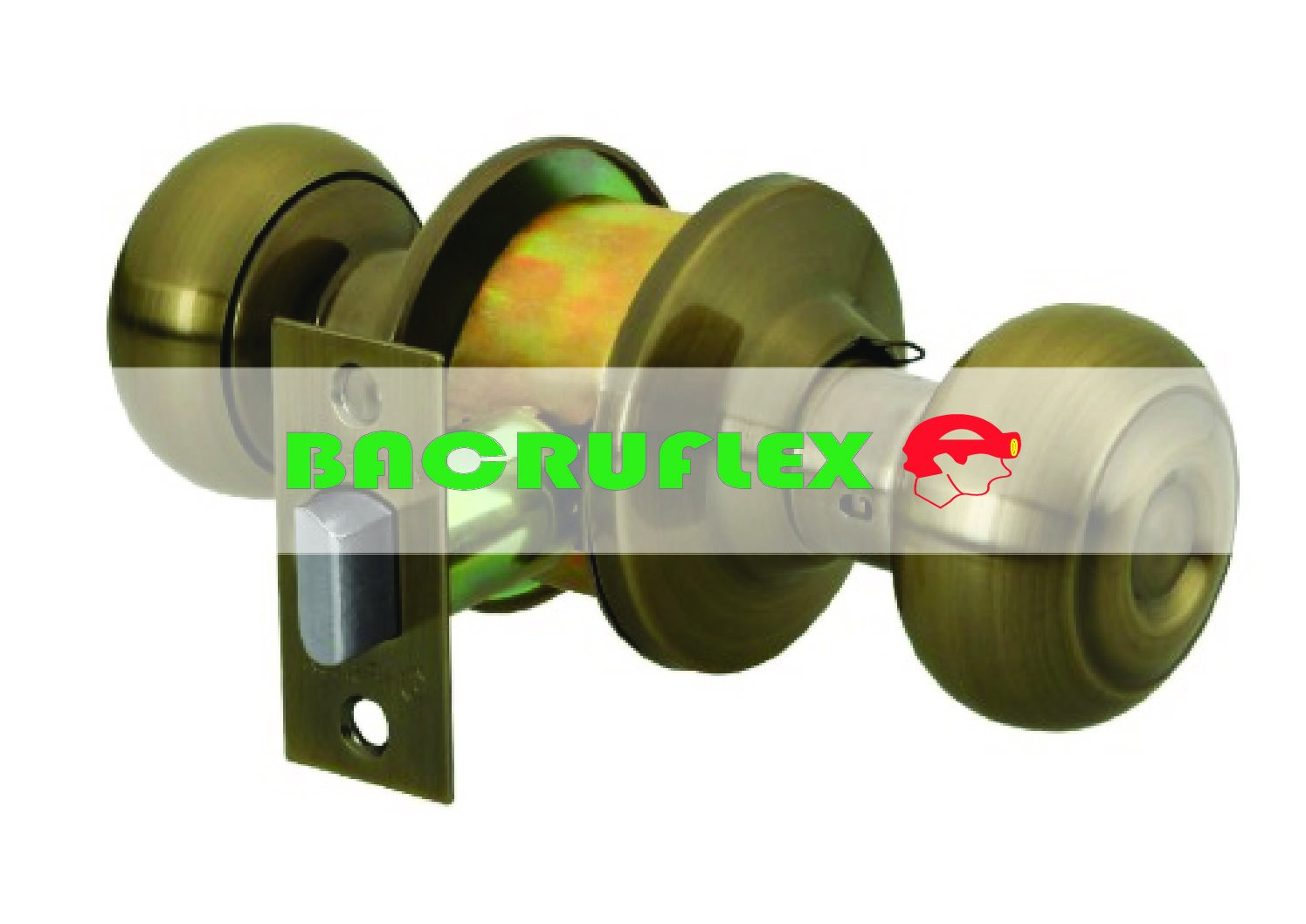 Cerradura tipo oval para entrada latón antiguo 43454 HERMEX