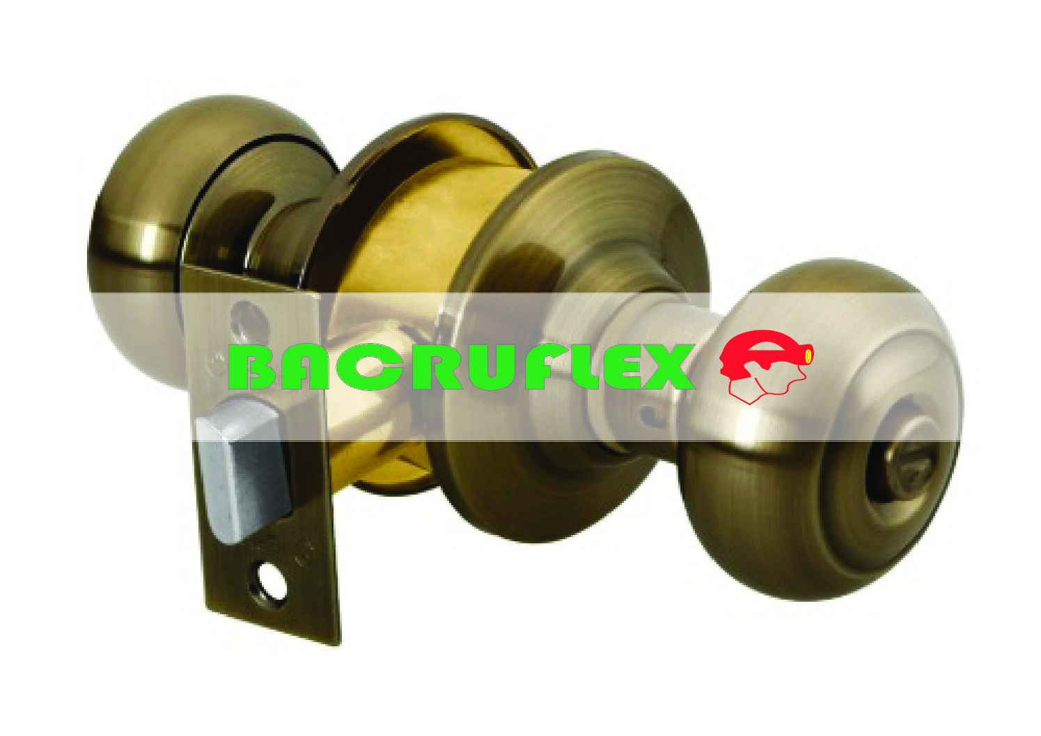 Cerradura tipo oval para recámara latón antiguo 43455 HERMEX