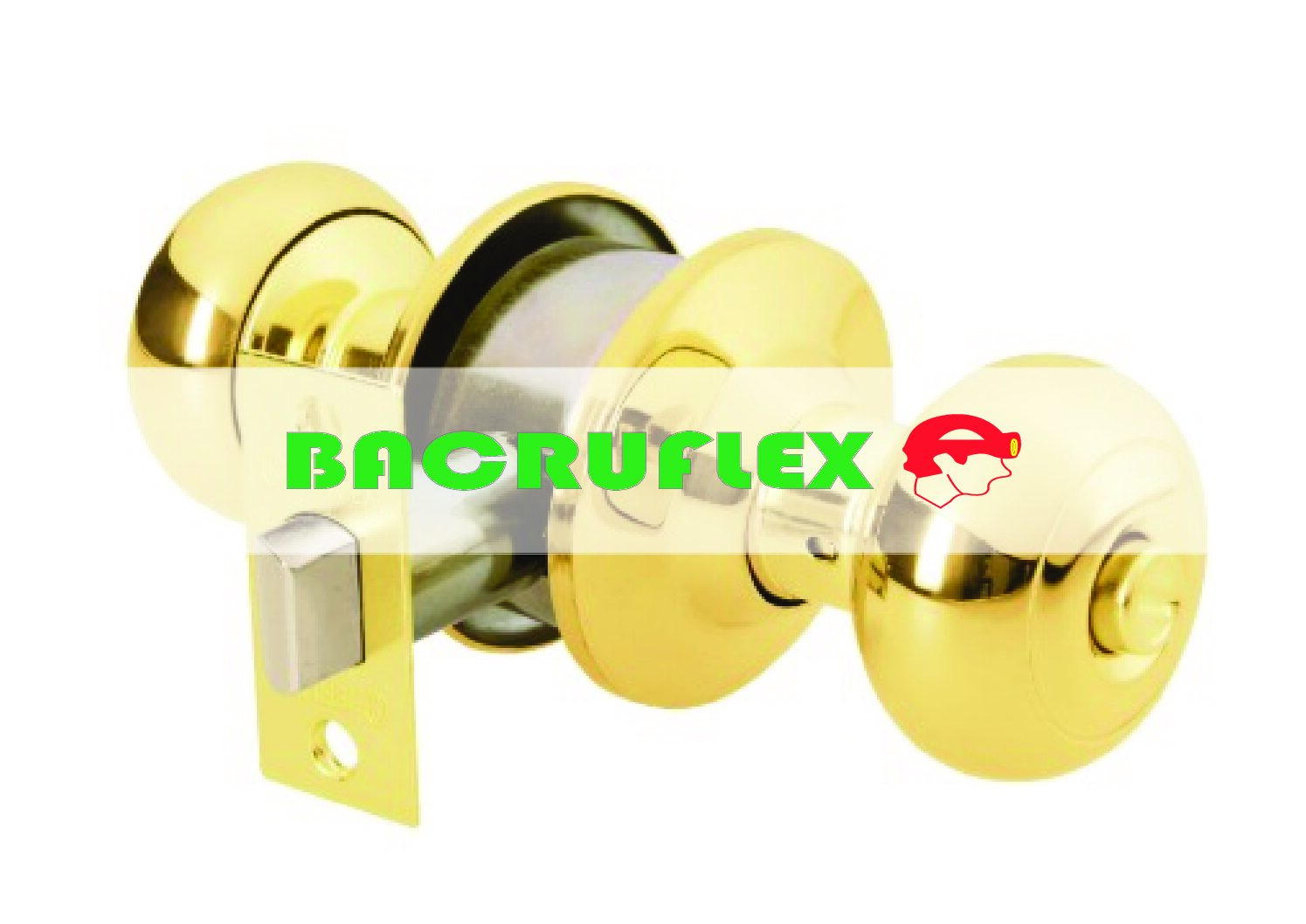 Cerradura tipo oval para baño latón brillante 43456 HERMEX