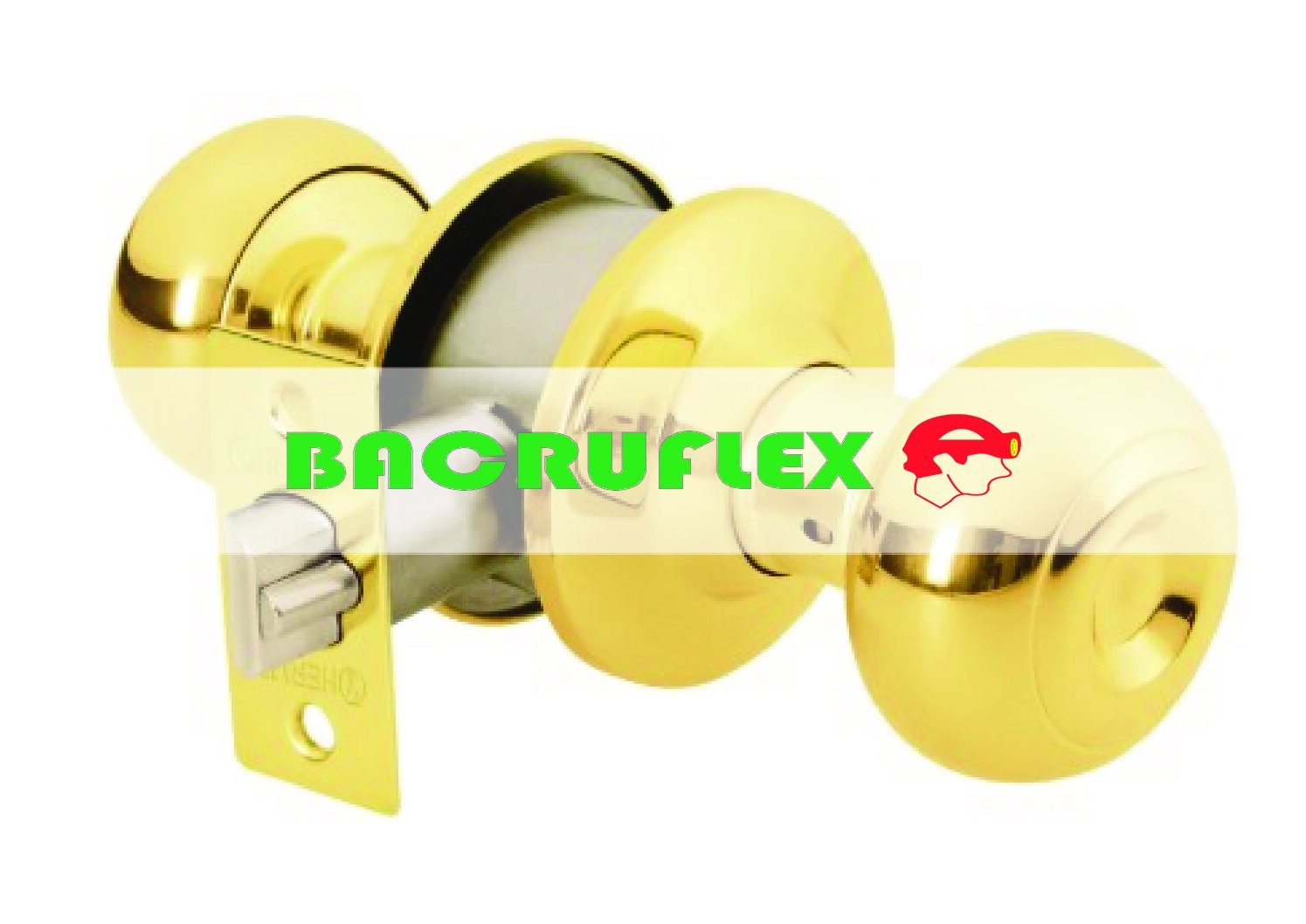 Cerradura tipo oval para entrada latón brillante 43457 HERMEX