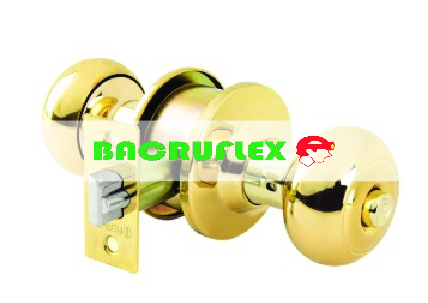 Cerradura tipo oval para recámara latón brillante 43458 HERMEX