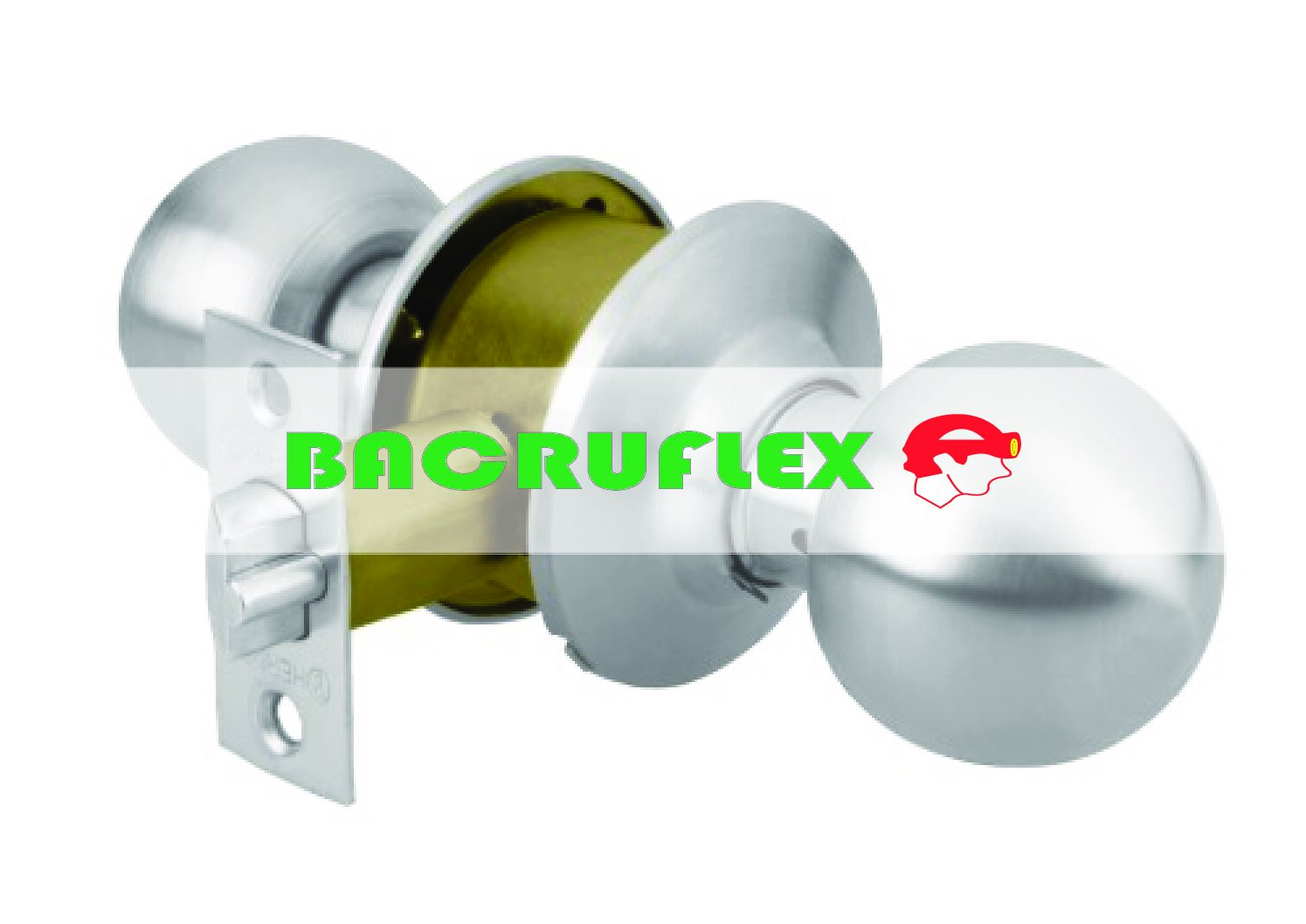 Cerradura tipo esfera para entrada cromo mate 43463 HERMEX