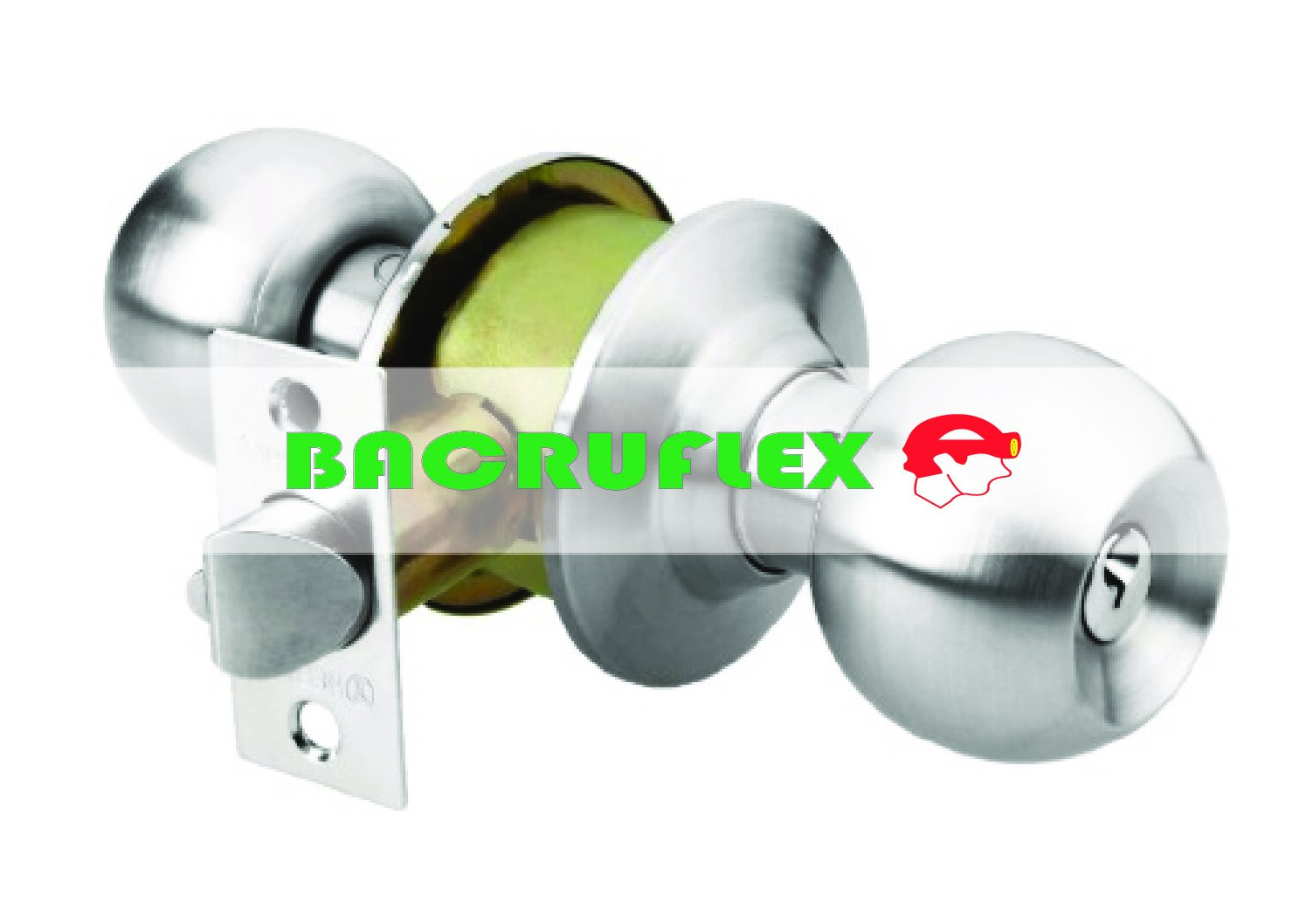 Cerradura tipo esfera para recámara cromo mate 43464 HERMEX