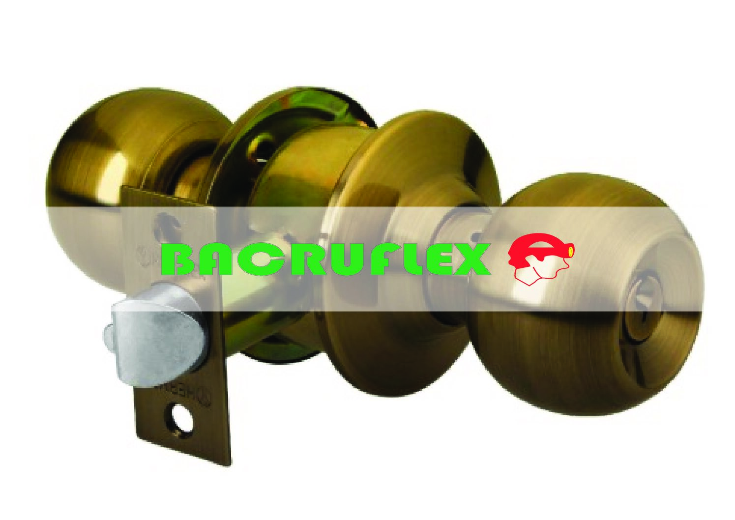 Cerradura tipo esfera para recámara latón antiguo 43470 HERMEX