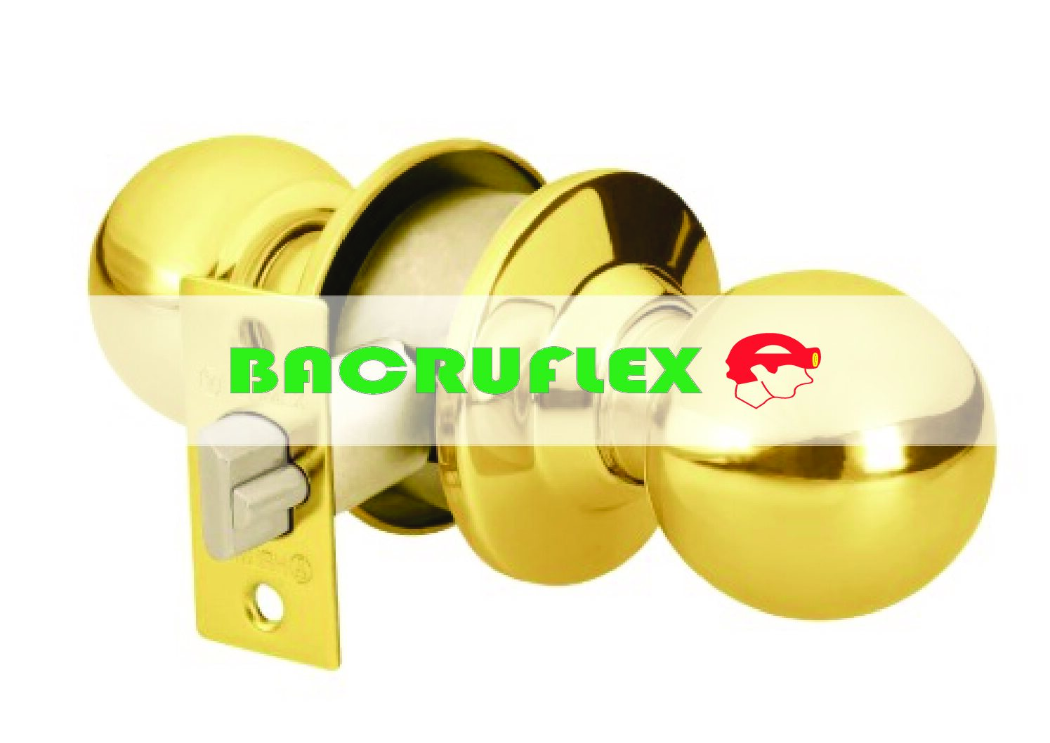 Cerradura tipo esfera para entrada latón brillante 43472 HERMEX