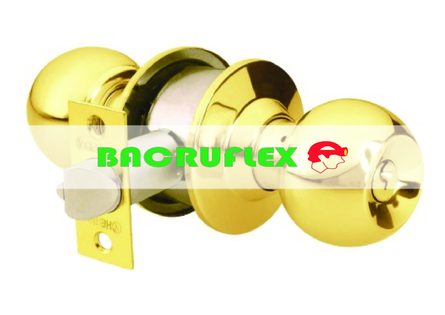 Cerradura tipo esfera para recámara latón brillante 43473 HERMEX