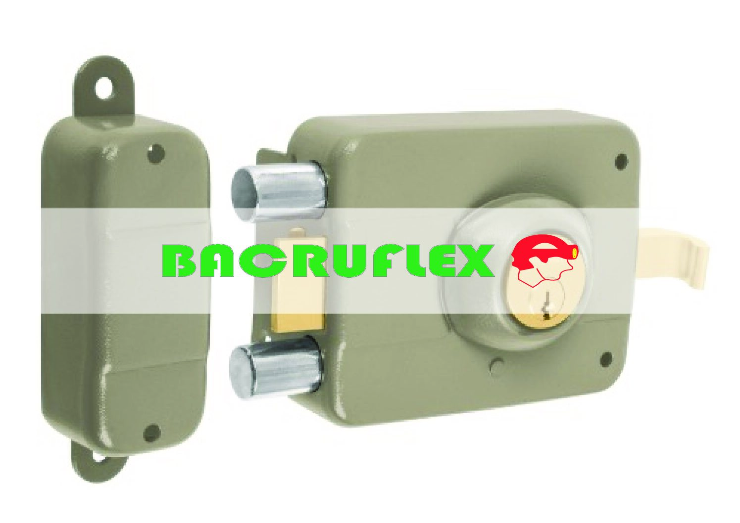 Cerradura sobreponer izq 2 barras clásica llave tradicional 43483 Hermex