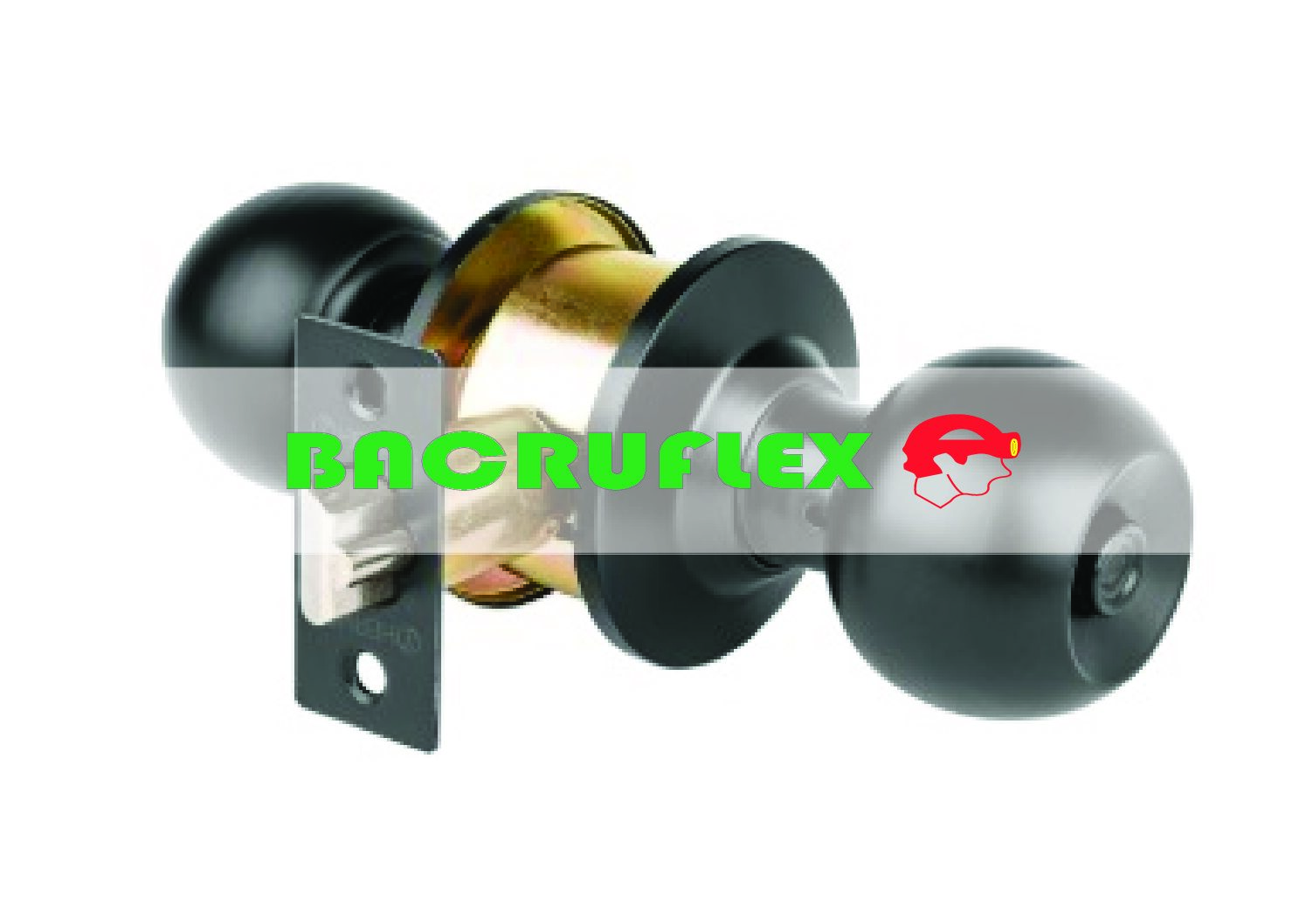 Cerradura pomo negro esfera recámara 47910 HERMEX