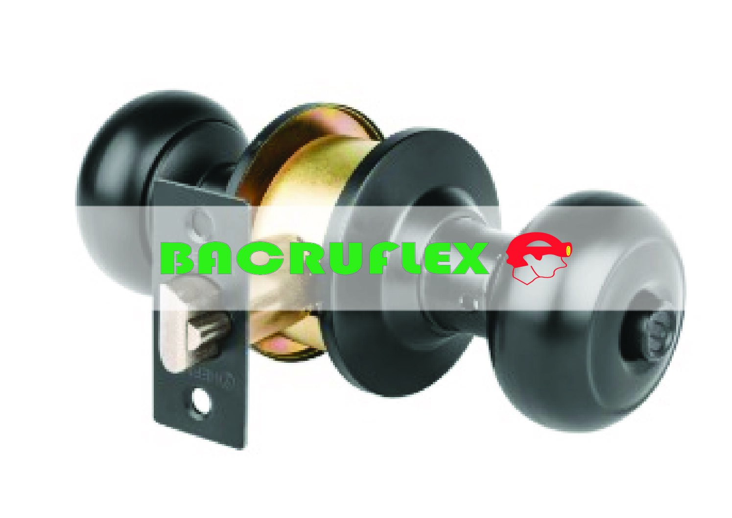 Cerradura pomo negro oval recámara 47913 HERMEX