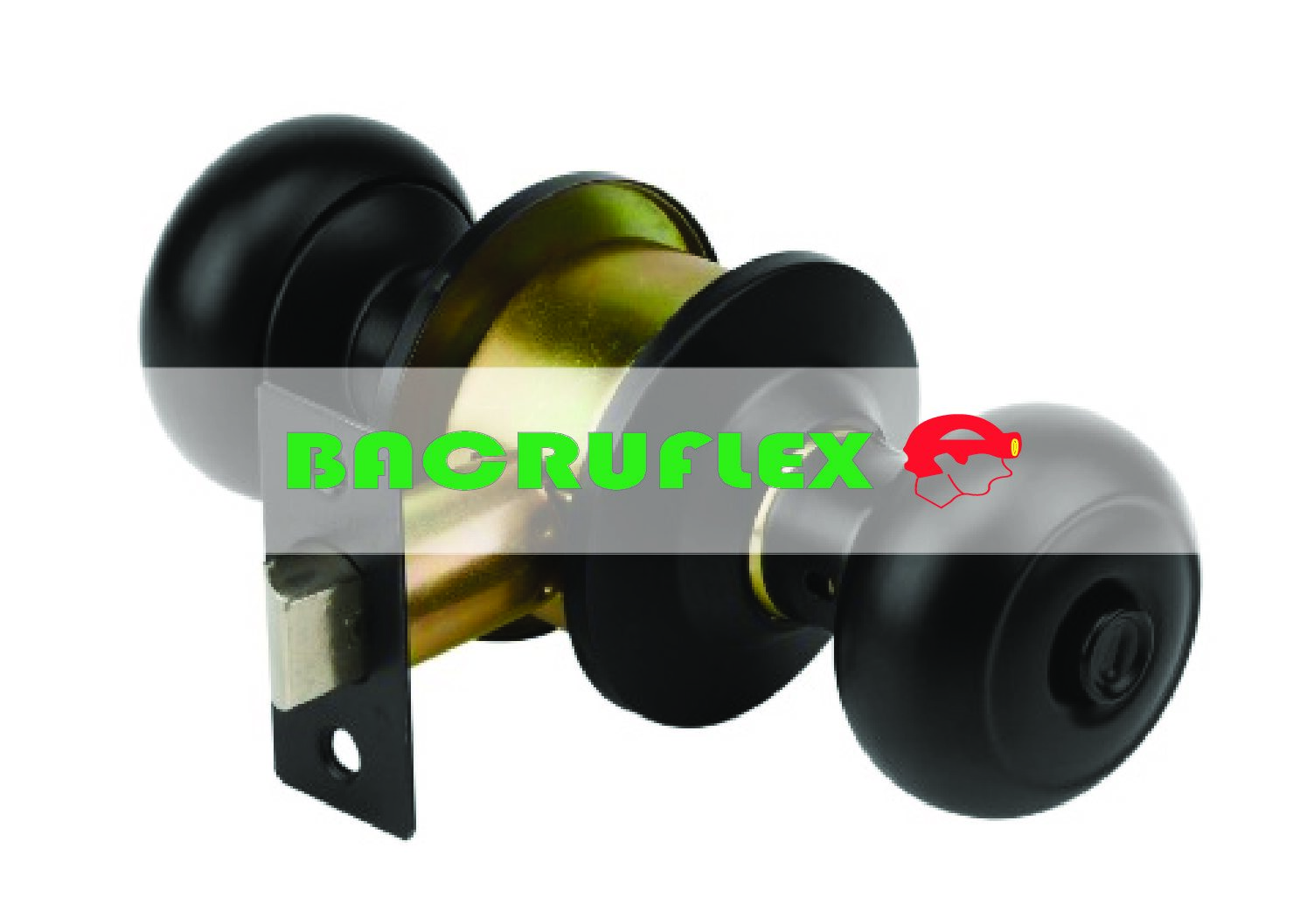 Cerradura pomo negro oval baño 47914 HERMEX