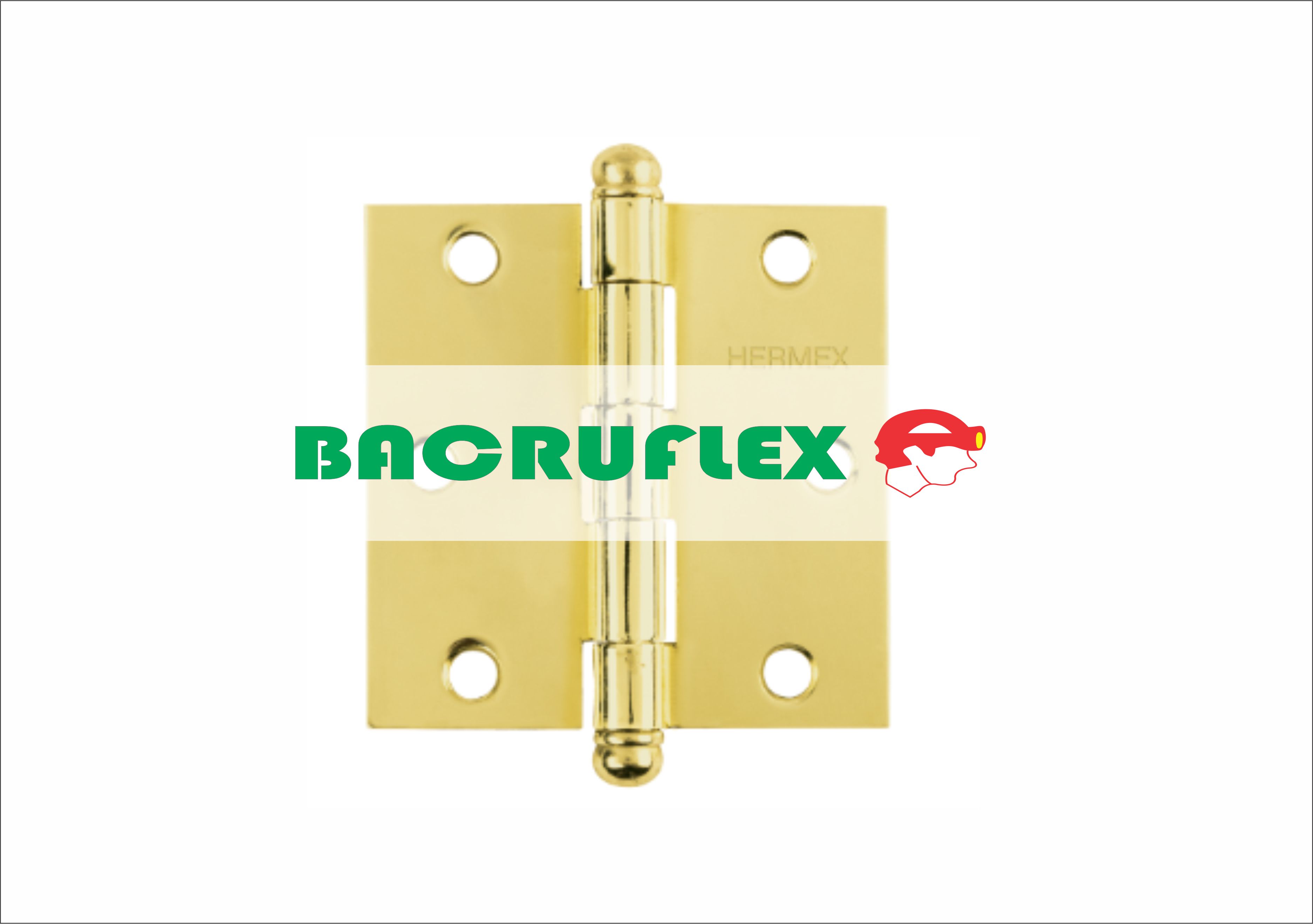 BISAGRA CUADRADA 3", LATONADO, CABEZA REDONDA, 43232 HERMEX