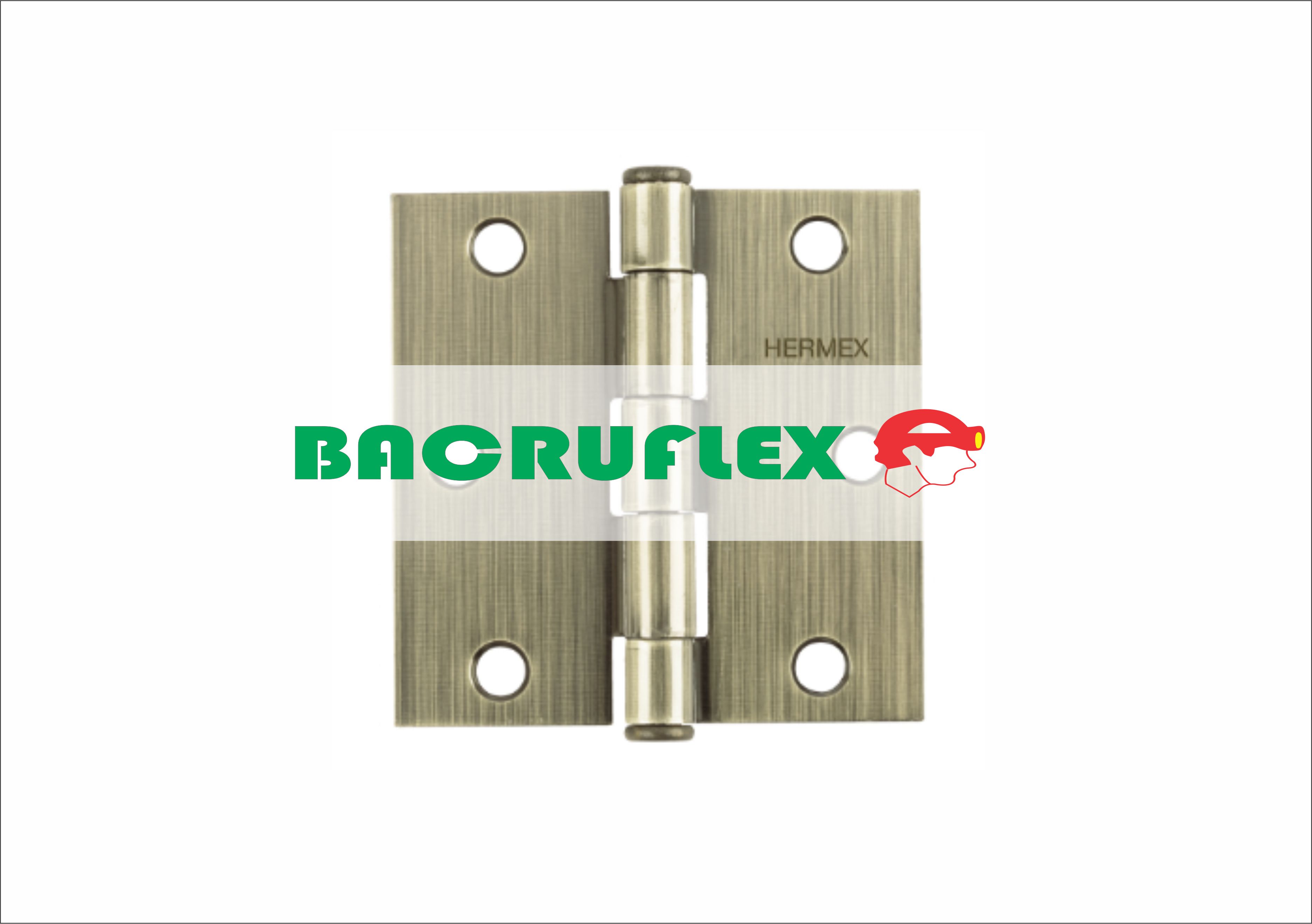 BISAGRA CUADRADA 3-1/2", LATÓN ANTIGUO, CABEZA PLANA, 43252 HERMEX