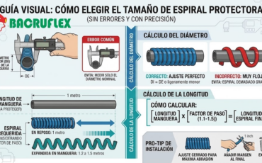 Cómo elegir el tamaño correcto de espiral protectora de manguera industrial sin errores