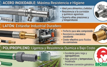 Cuándo usar niples escamados de acero inoxidable, latón o polipropileno