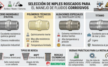Selección de niples roscados para el manejo de fluidos corrosivos