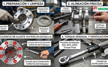 Pasos críticos para asegurar un niple bridado