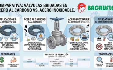 Válvulas bridadas en acero al carbono vs acero inoxidable