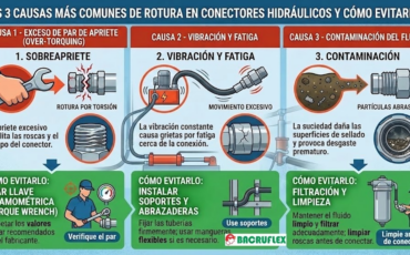 Las 3 causas más comunes de rotura en conectores hidráulicas y cómo evitarlas