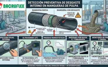 ¿Cómo se detecta el desgaste interno de la manguera para pulpa de mineral antes de que ocurra una rotura catastrófica?