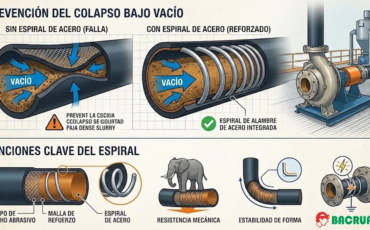 ¿Por qué la manguera para pulpa de mineral requiere espirales de alambre de acero en aplicaciones de vacío?
