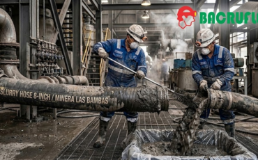 ¿Cómo se limpia el sedimento acumulado dentro de una manguera para pulpa de mineral tras una parada de planta?
