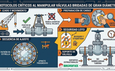Protocolos críticos al manipular válvulas bridadas de gran diámetro