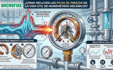 ¿Cómo influyen los picos de presión (golpes de ariete) en la vida útil interna de los manómetros mecánicos?