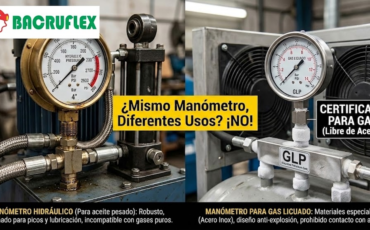 ¿Se pueden usar los mismos manómetros para medir la presión de gases licuados y de aceites hidráulicos pesados?