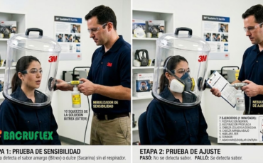 ¿Cómo se realiza correctamente la prueba de ajuste cualitativa en los respiradores de los equipos de protección personal marca 3M?