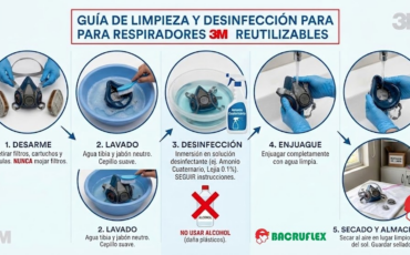 ¿Cómo se deben limpiar y desinfectar adecuadamente los equipos de protección personal marca 3M reutilizables sin dañar sus plásticos?