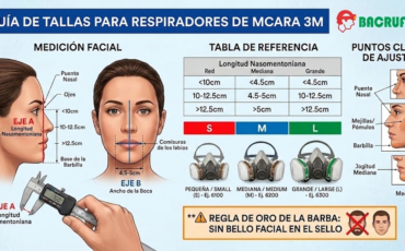 ¿Cómo se selecciona la talla correcta de respirador de media cara dentro de los equipos de protección personal marca 3M?