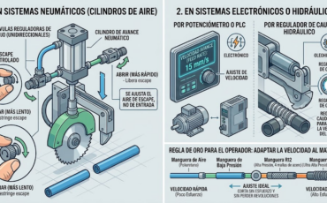 ¿Cómo se ajusta la velocidad de avance en las máquinas de corte de mangueras neumáticas o semiautomáticas?