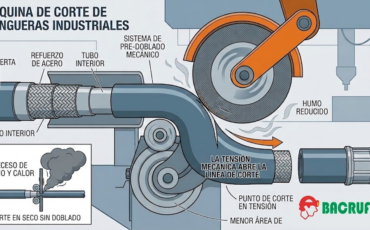 ¿Por qué las máquinas de corte de mangueras doblan mecánicamente la manguera antes de que el disco la toque?