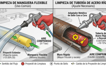 ¿Se pueden limpiar tuberías de acero rígido utilizando estas mismas máquinas de limpieza de mangueras neumáticas?