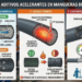 ¿Cómo afecta el uso de aditivos acelerantes de fraguado a la vida útil interna de las mangueras de concreto?