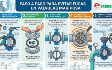 Paso a paso para evitar fugas en válvulas mariposa