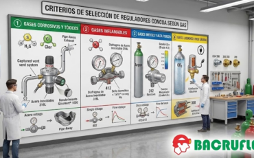 ¿Cómo se selecciona el modelo de regulador CONCOA adecuado según el tipo de gas (corrosivo, inflamable, inerte o gas licuado)?