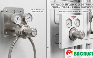 ¿El regulador CONCOA cuenta con opciones de montaje para pared o tableros de distribución de gases centralizados?